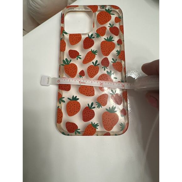 Cute Clear Red Transparent Strawberry iPhone 12 Pro Max phone case trendy - Picture 2 of 4